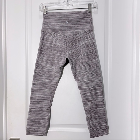 Lululemon Align Crop 21" Mini Space Dye Herringbone Jacquard Black Cherry 6 - Picture 6 of 15